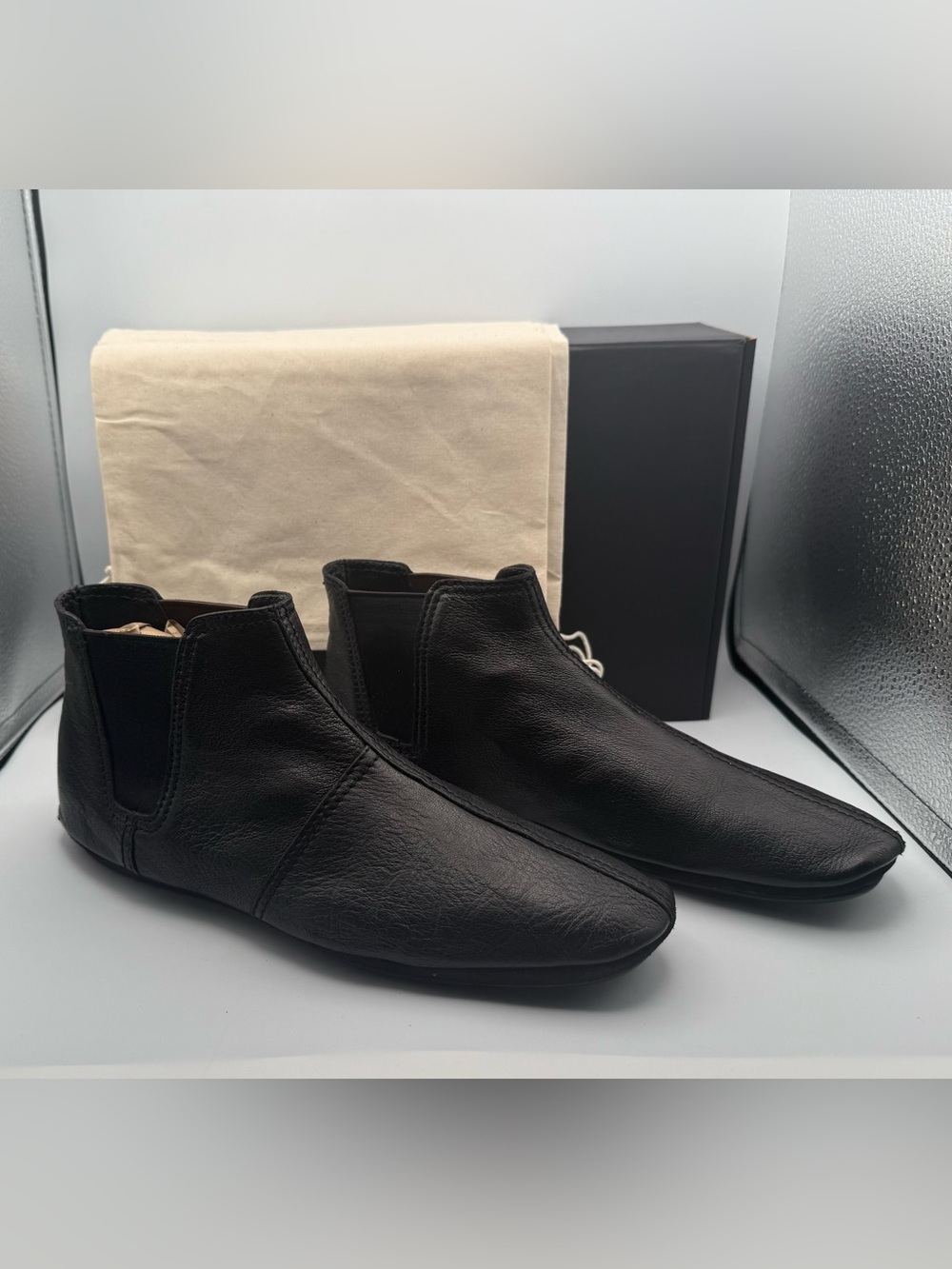 Prada Linea Rossa Black Deerskin Chelsea Ankle Boots Sport Box US 10 / 9
